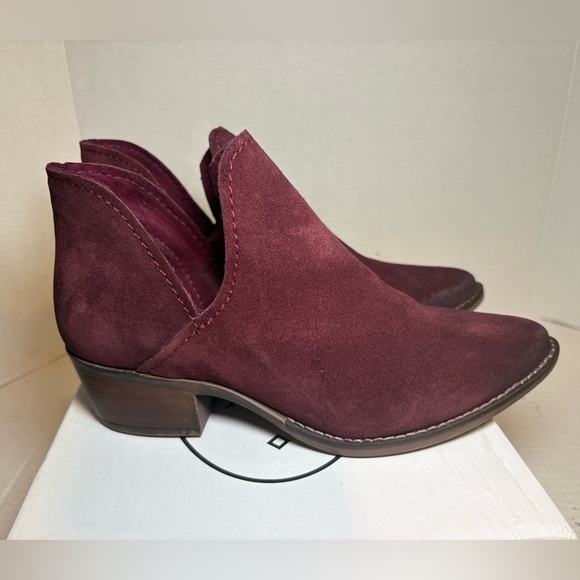Steve Madden Austin Maroon Suede Leather Ankle Boots - Picture 1 of 11